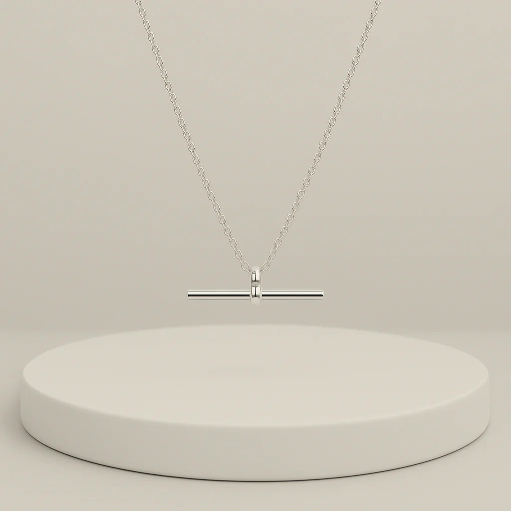 Belcher Necklace T Bar Sterling Silver Necklace 45cm Hollow Flat Heart Fob Belcher Necklace In Sterling Silver