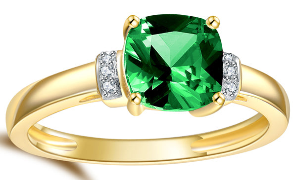 9k Green Tourmaline & Diamond Ring