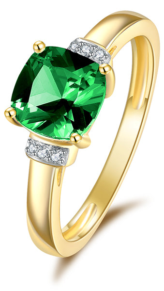 9k Green Tourmaline & Diamond Ring