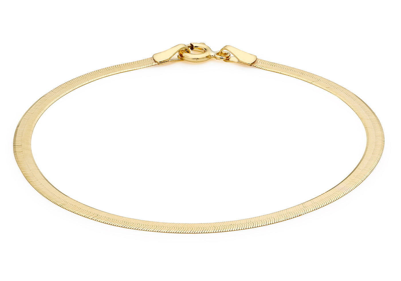 9K Yellow Gold Solid Herringbone Bracelet 18cm