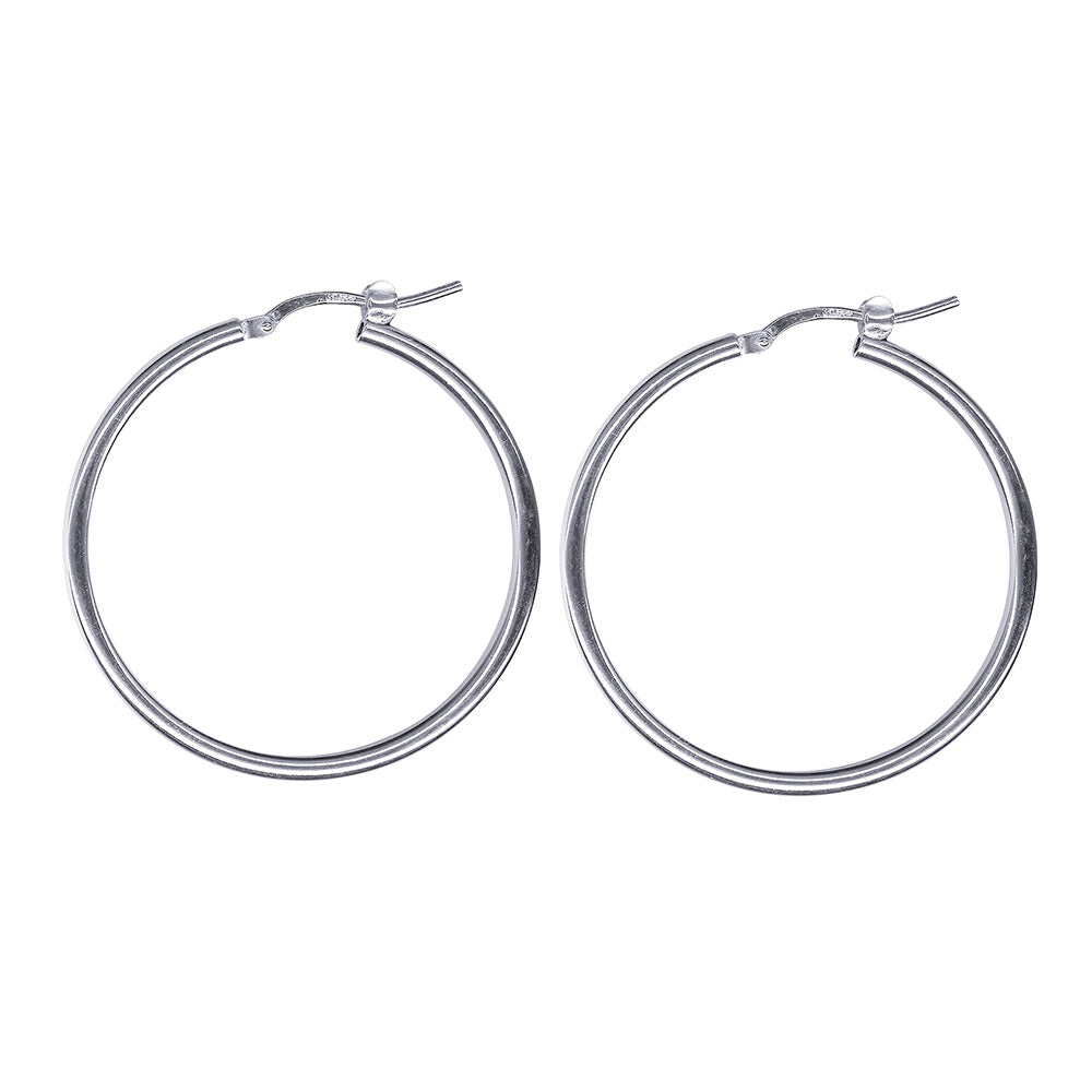 Sterling Silver - Italian Plain Hoop