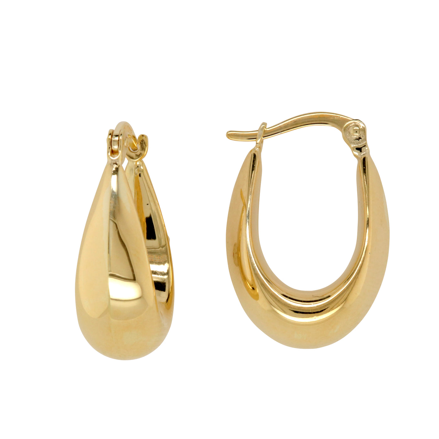 9K Yellow Gold Silver Filled Tapered Hoop