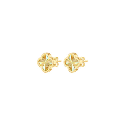 9k Clover Earring