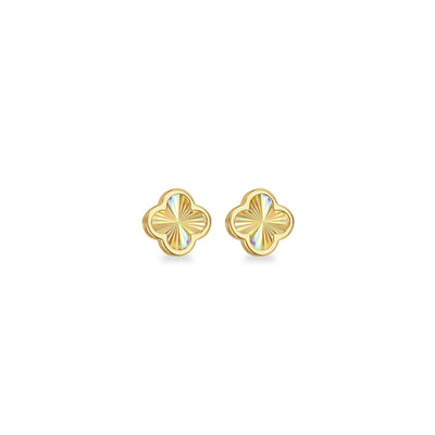 9k Clover Earring