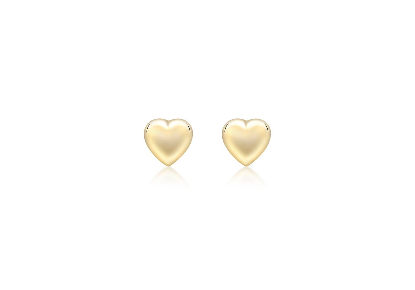 9K Yellow Gold Heart Stud Earrings