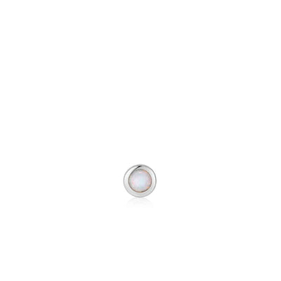 Silver Kyoto Opal Bezel Barbell Single Earring