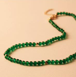 Botanist Green Onyx beaded Necklace