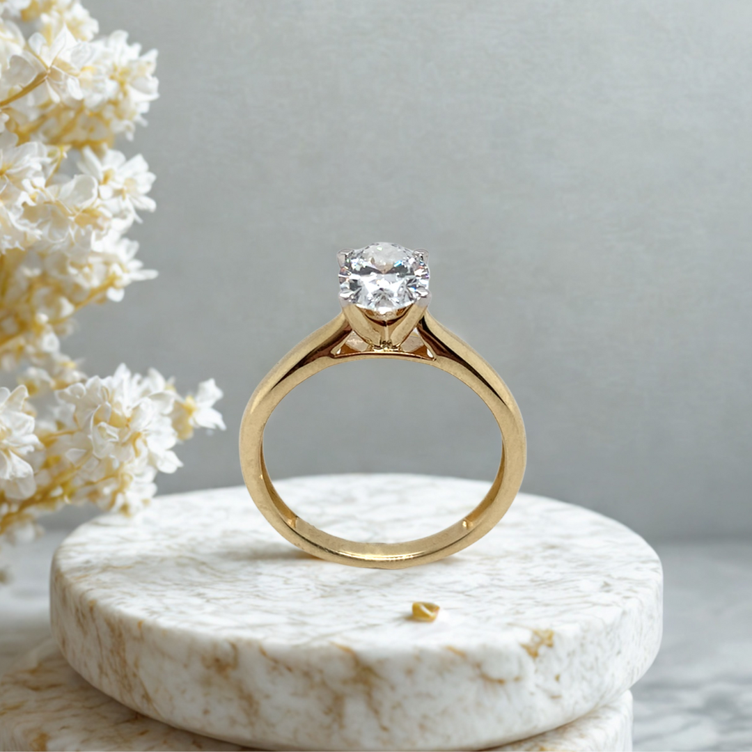 14K LAB GROWN DIAMOND OVAL 1 CARAT ENGAGEMENT RING