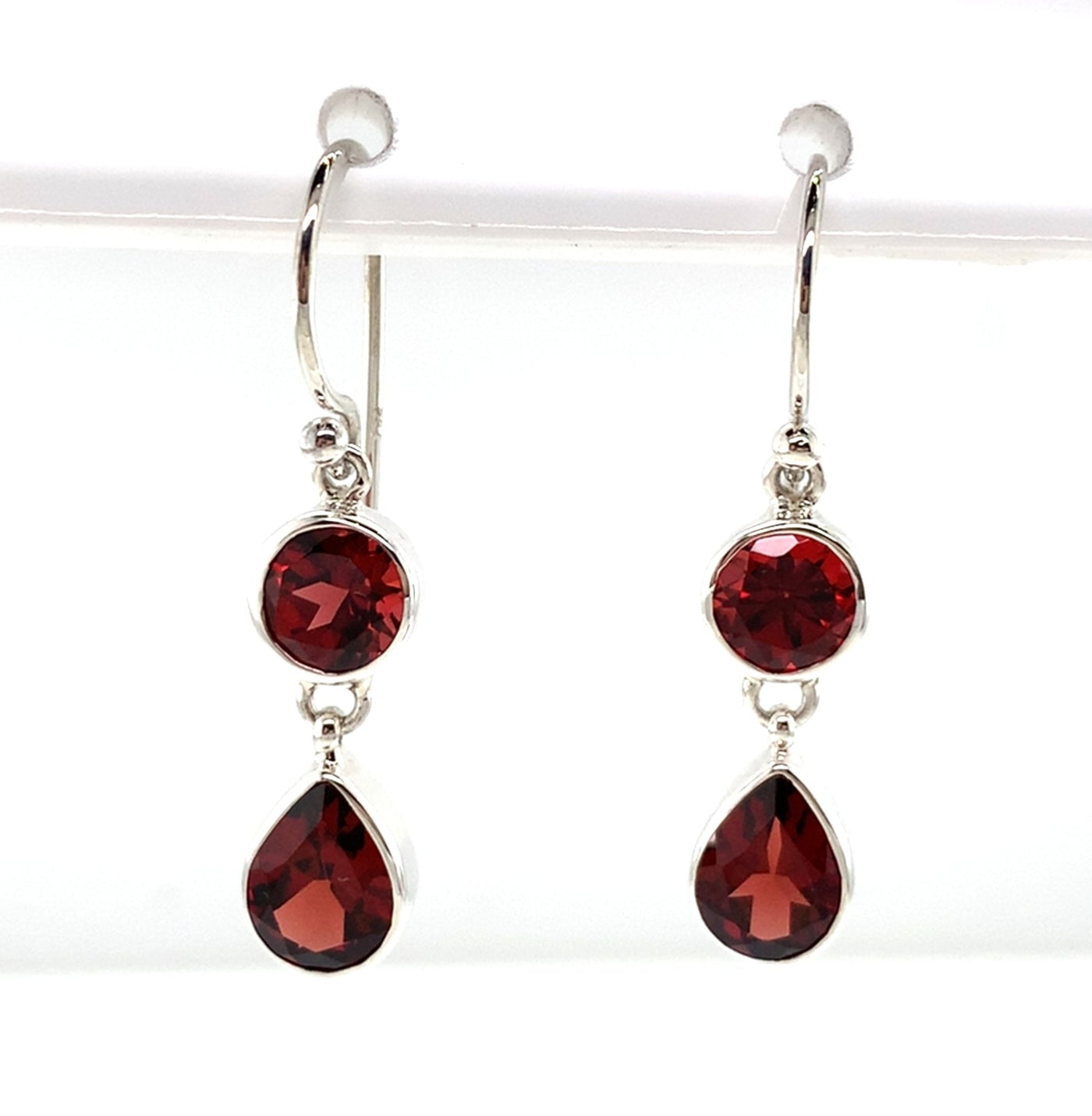 Garnet Double Drop Earrings
