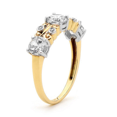 9K Antique Style Zirconia Ring