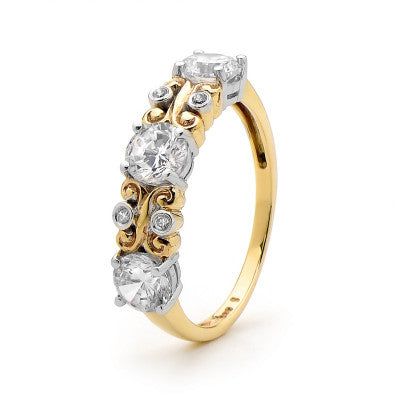 9K Antique Style Zirconia Ring