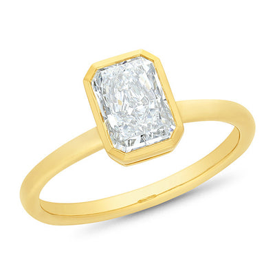 9K Lab Grown Radiant Solitaire