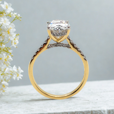 14K LAB GROWN DIAMOND OVAL CUT ENGAGEMENT RING
