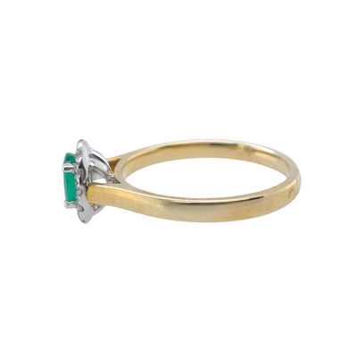 9K Emerald Halo Ring
