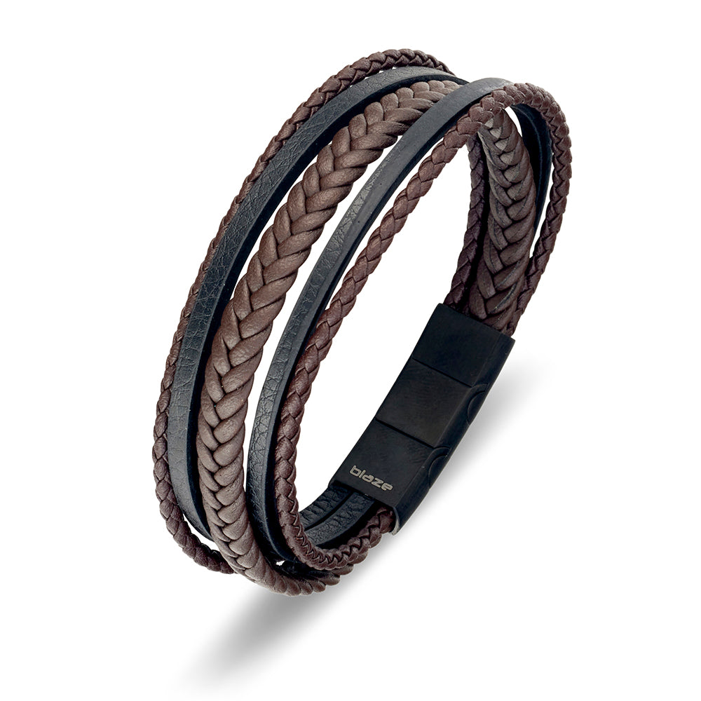 Blaze Multi Strand leather bangle