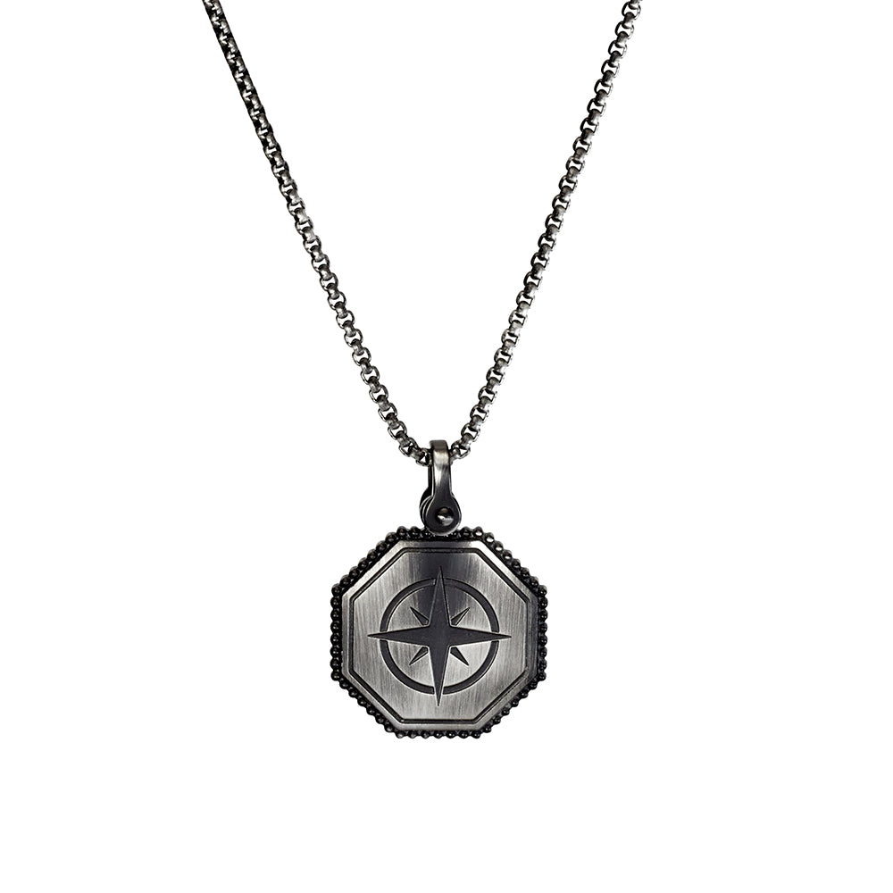 Stainless Steel Antique style Compass Necklace