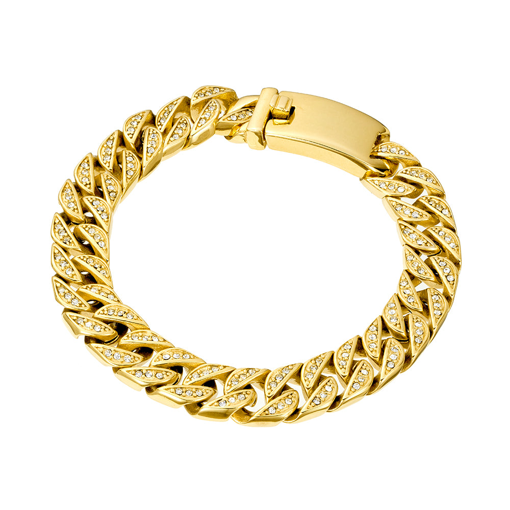 STEEL GOLDPLATED CUBAN BRACELET