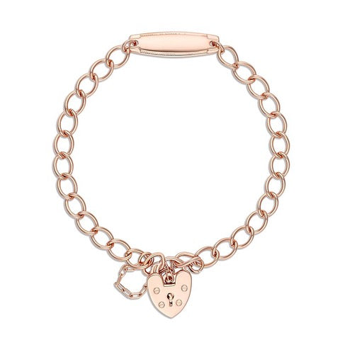 Rose-tone Child Curb ID Bracelet