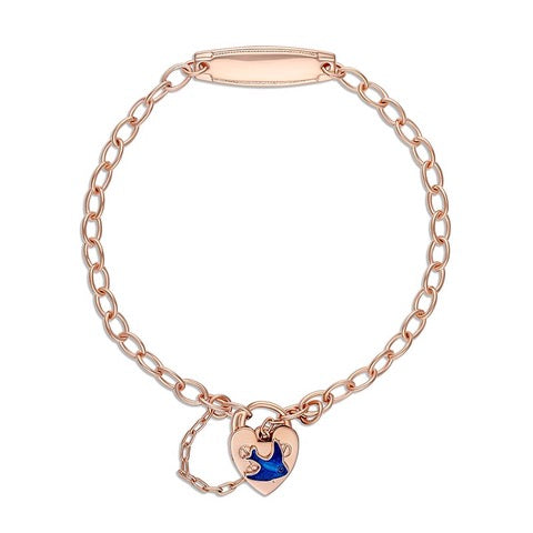 Rose-tone Child Cable Bluebird ID Bracelet