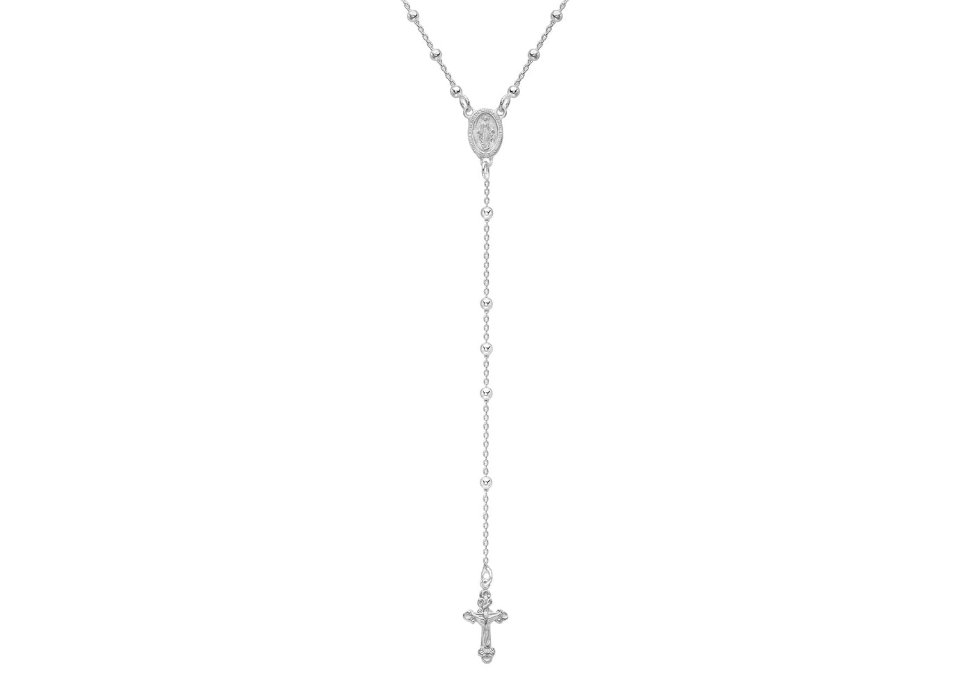Sterling Silver Rosary Necklace