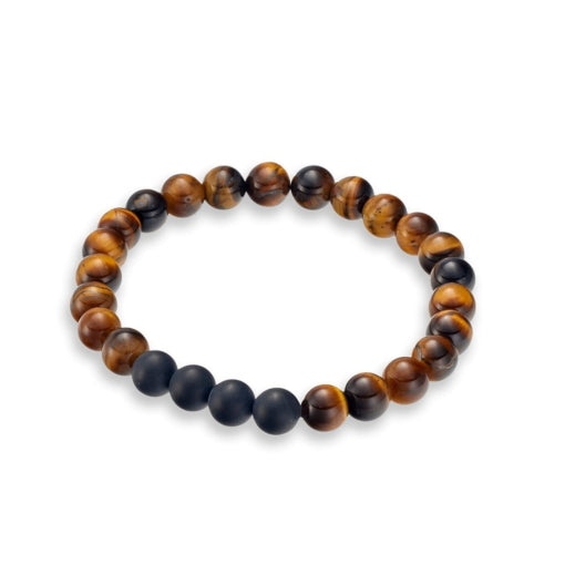 Onyx Bead Bracelet with Tiger Eye