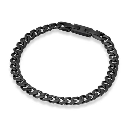 Blaze steel Black men’s Cuban link bracelet