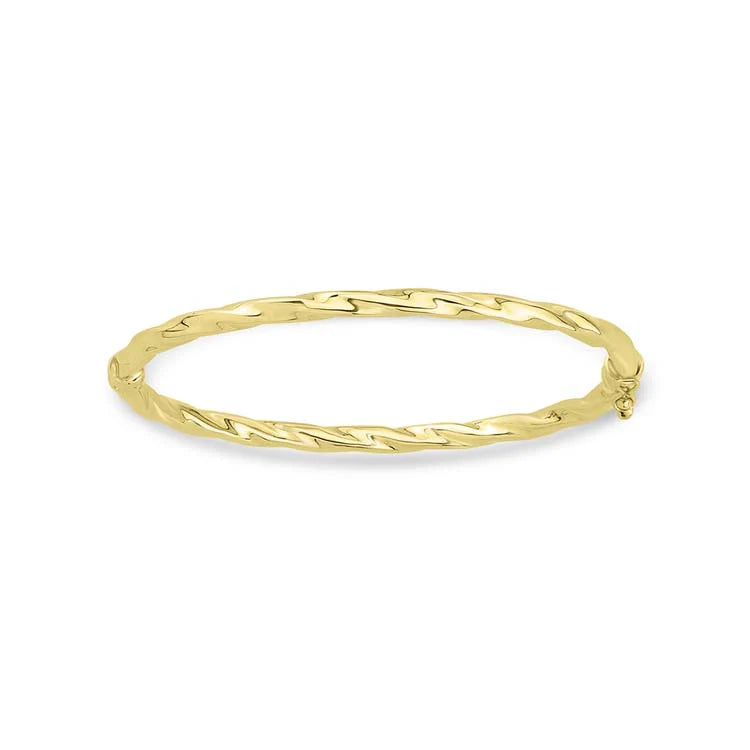 9K TWIST HINGED BANGLE