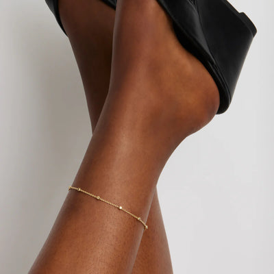 Birdsong Chain Anklet - goldtone