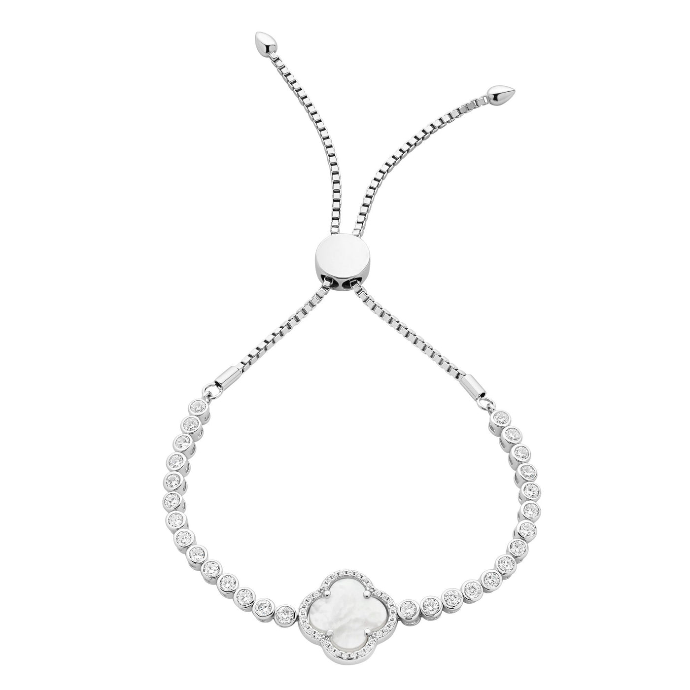 Silver Mother of Pearl Friendship Bracelet