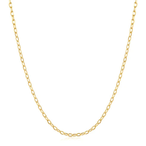 Gold Rectangle Link Chain Necklace