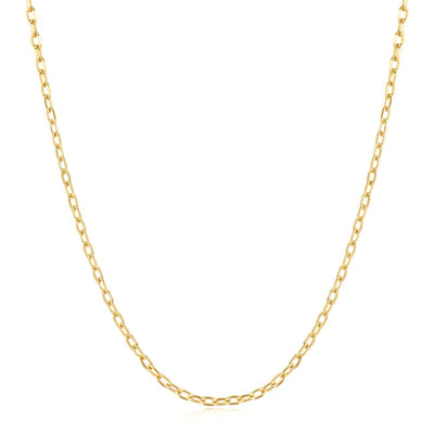 Gold Rectangle Link Chain Necklace