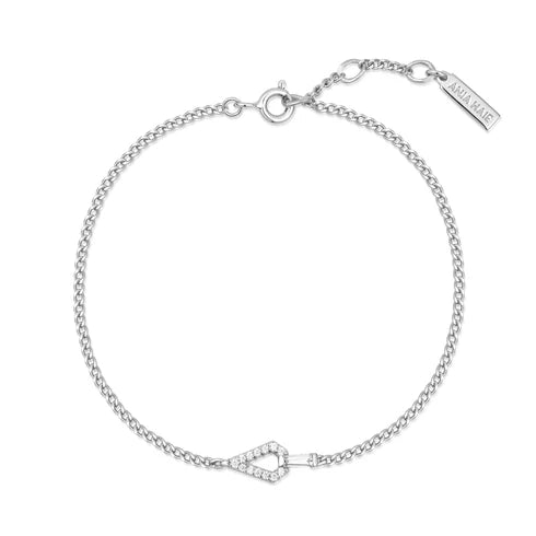 Silver Geometric Cubic Zirconia Bracelet