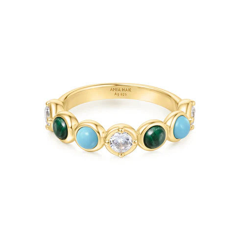 Malachite and Lab Created Turquoise Ring