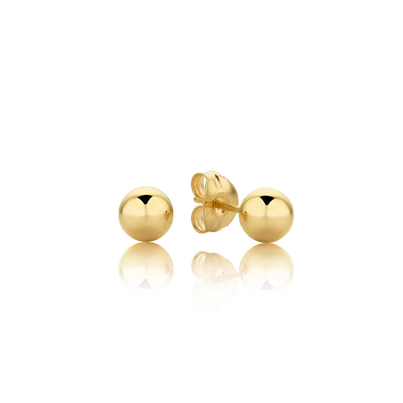 9K Yellow Gold Ball Stud Earrings