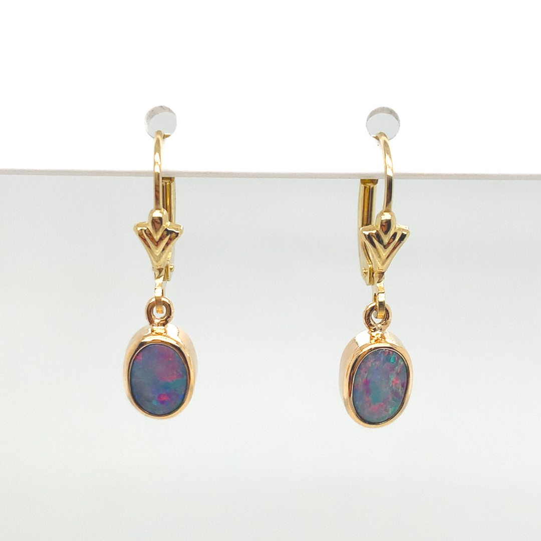 9K Opal Hinge Earrings