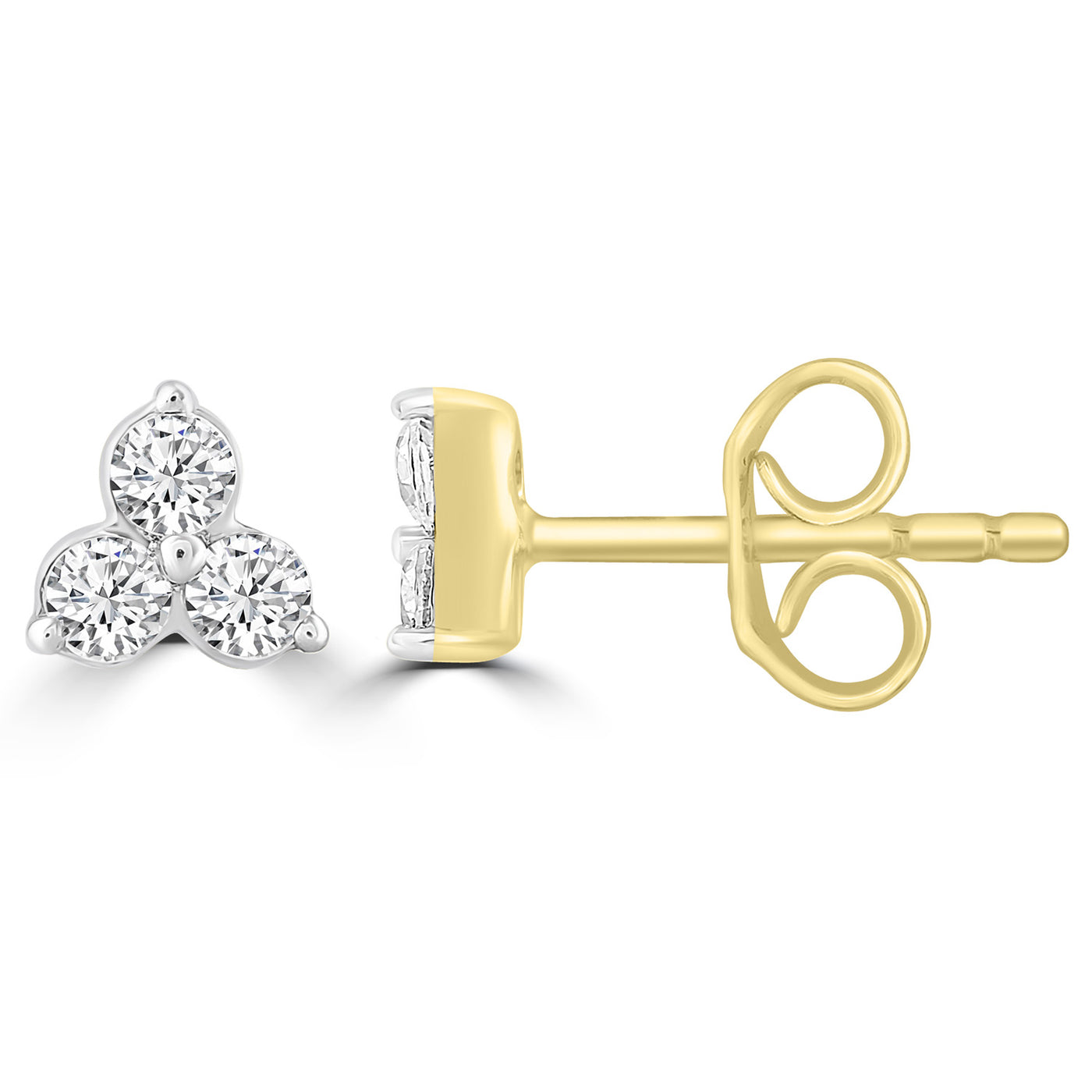 Diamond Earrings Trip Diamonds in 9K Yellow Gold