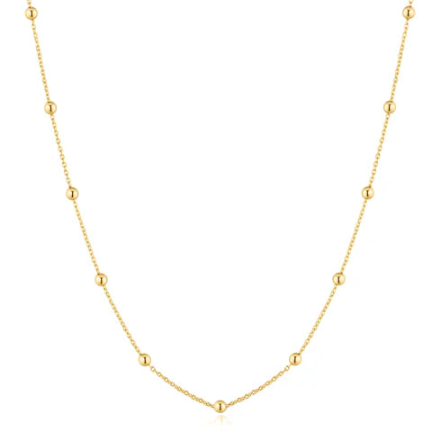 Gold Beaded Chain Necklace