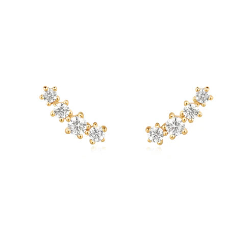 Gold Sparkle Climber Studs