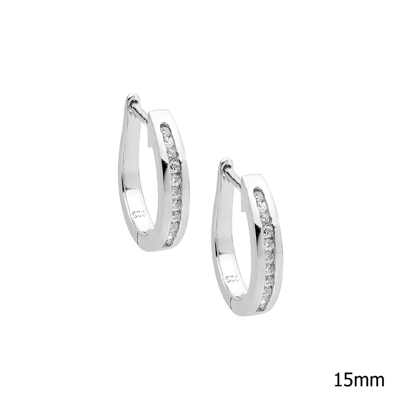 Silver Zirconia Huggie Earrings