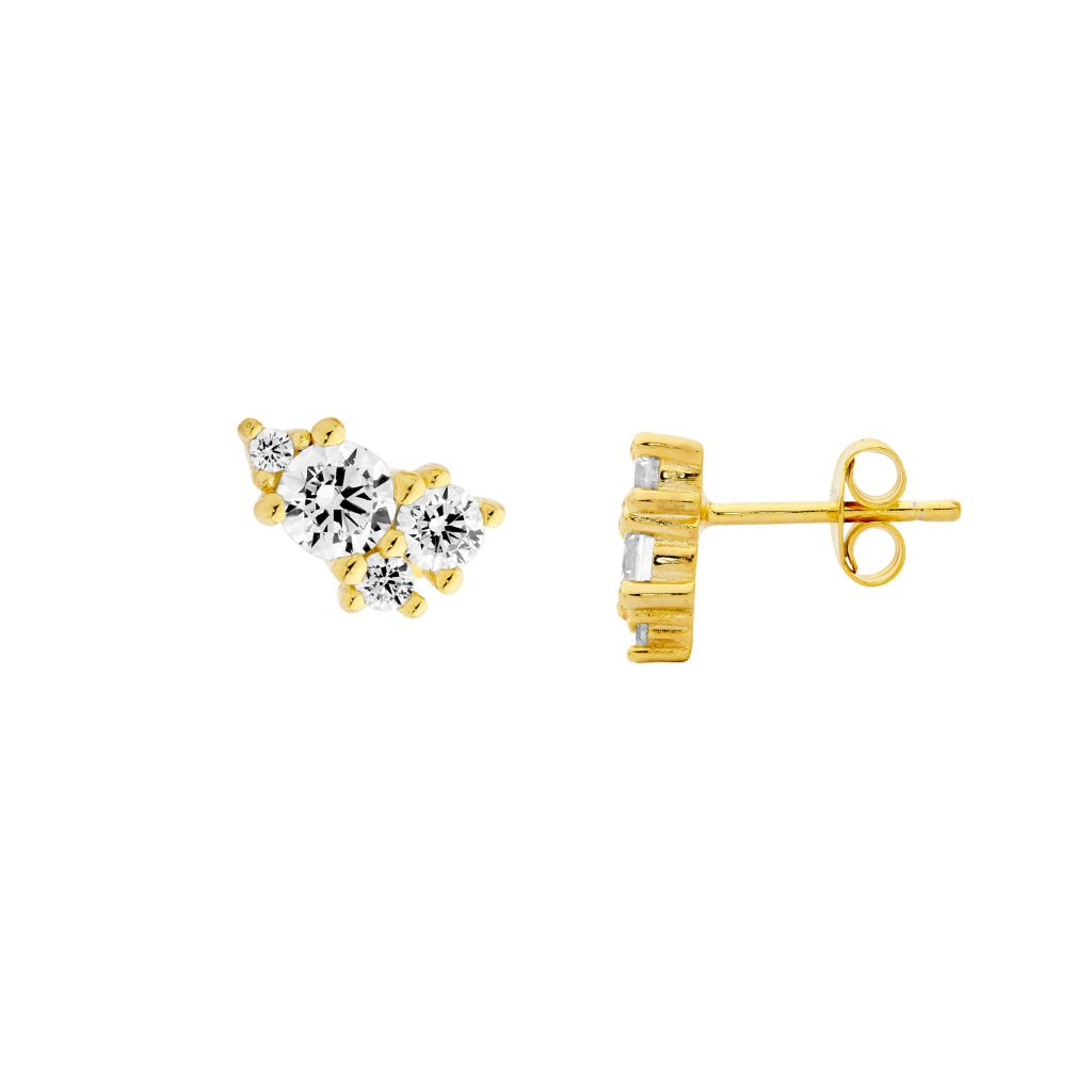 Cluster claw Stud - gold tone