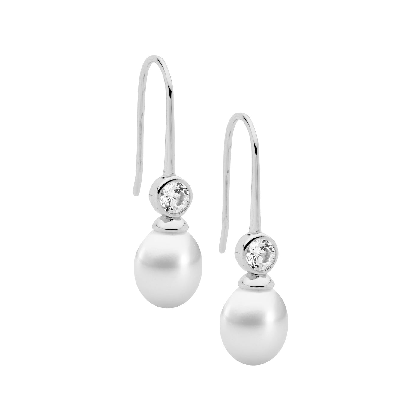 SS drop pearl earrings