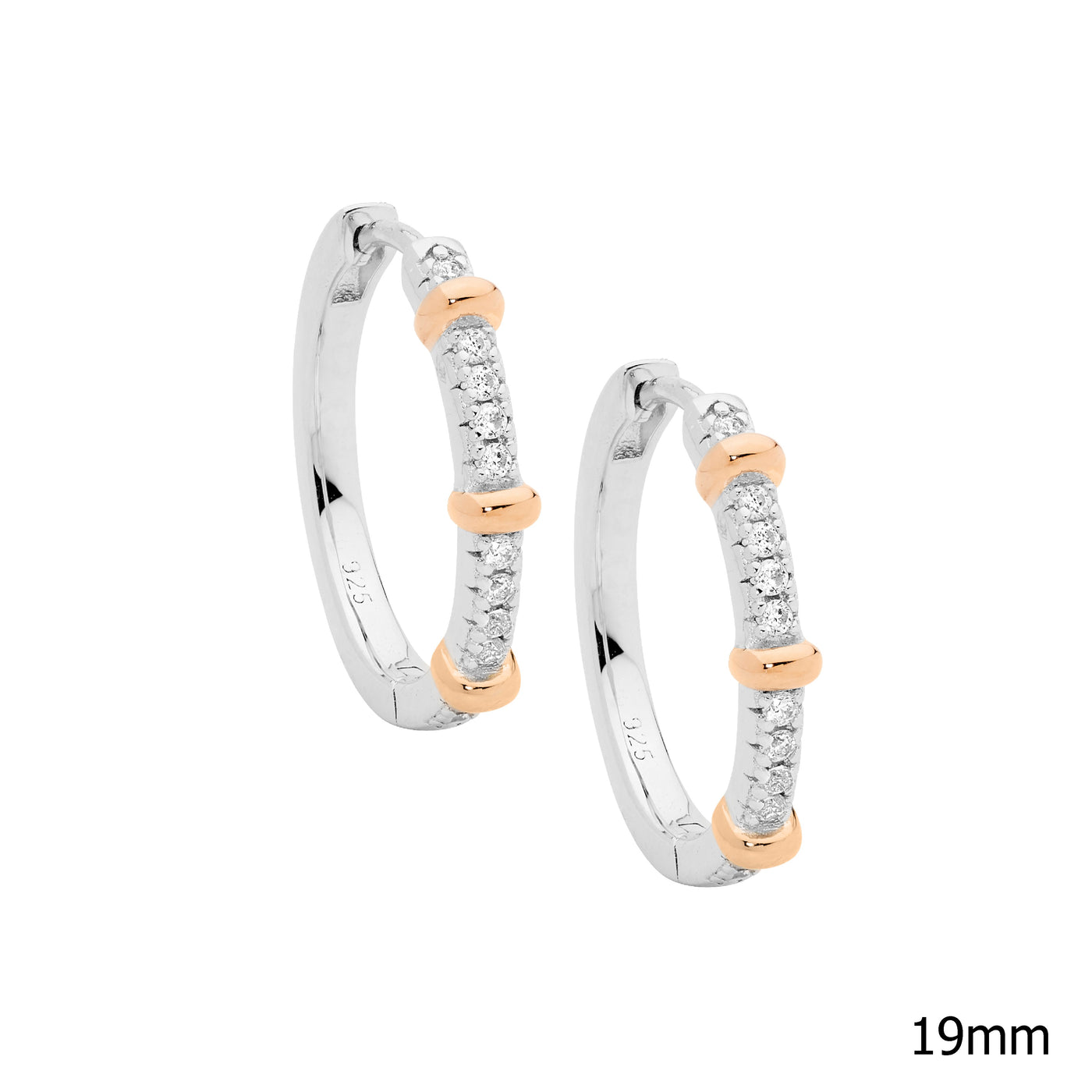 Zirconia Ridge Hoop -rose tone