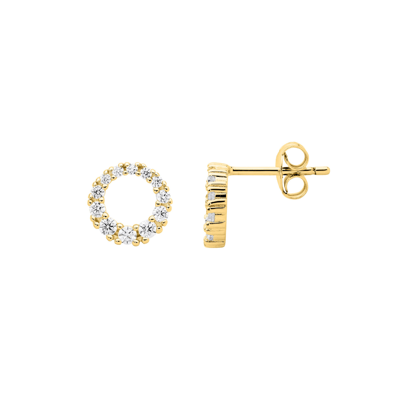 Gradient Circle Stud - yellow gold