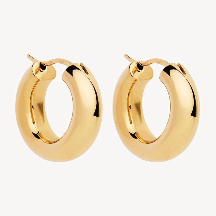 Gold Plated Cocoon Hoop Earring