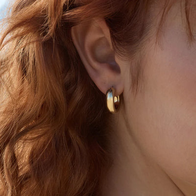 Gold Plated Cocoon Hoop Earring