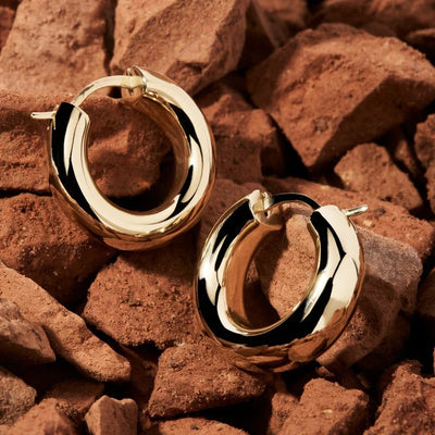 Gold Plated Cocoon Hoop Earring
