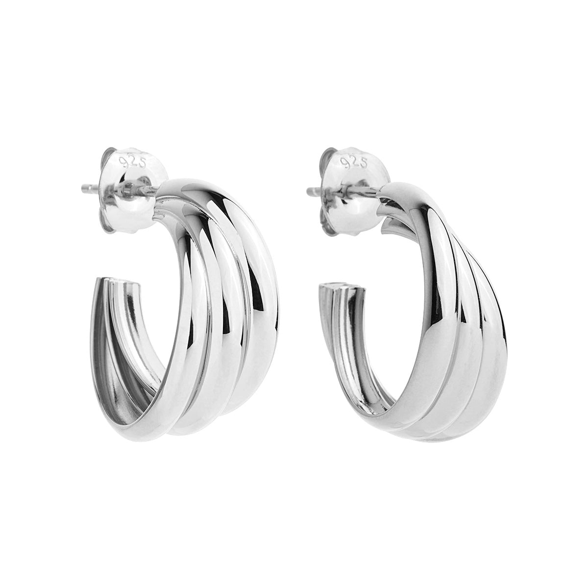 Ripple Silver Hoop Earrings