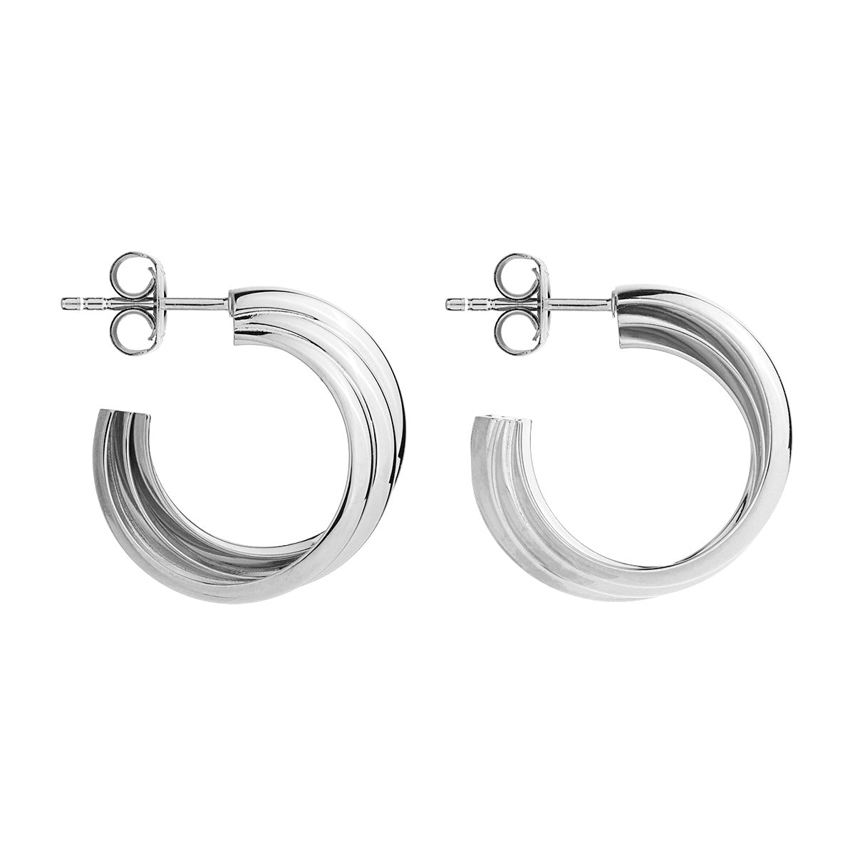 Ripple Silver Hoop Earrings