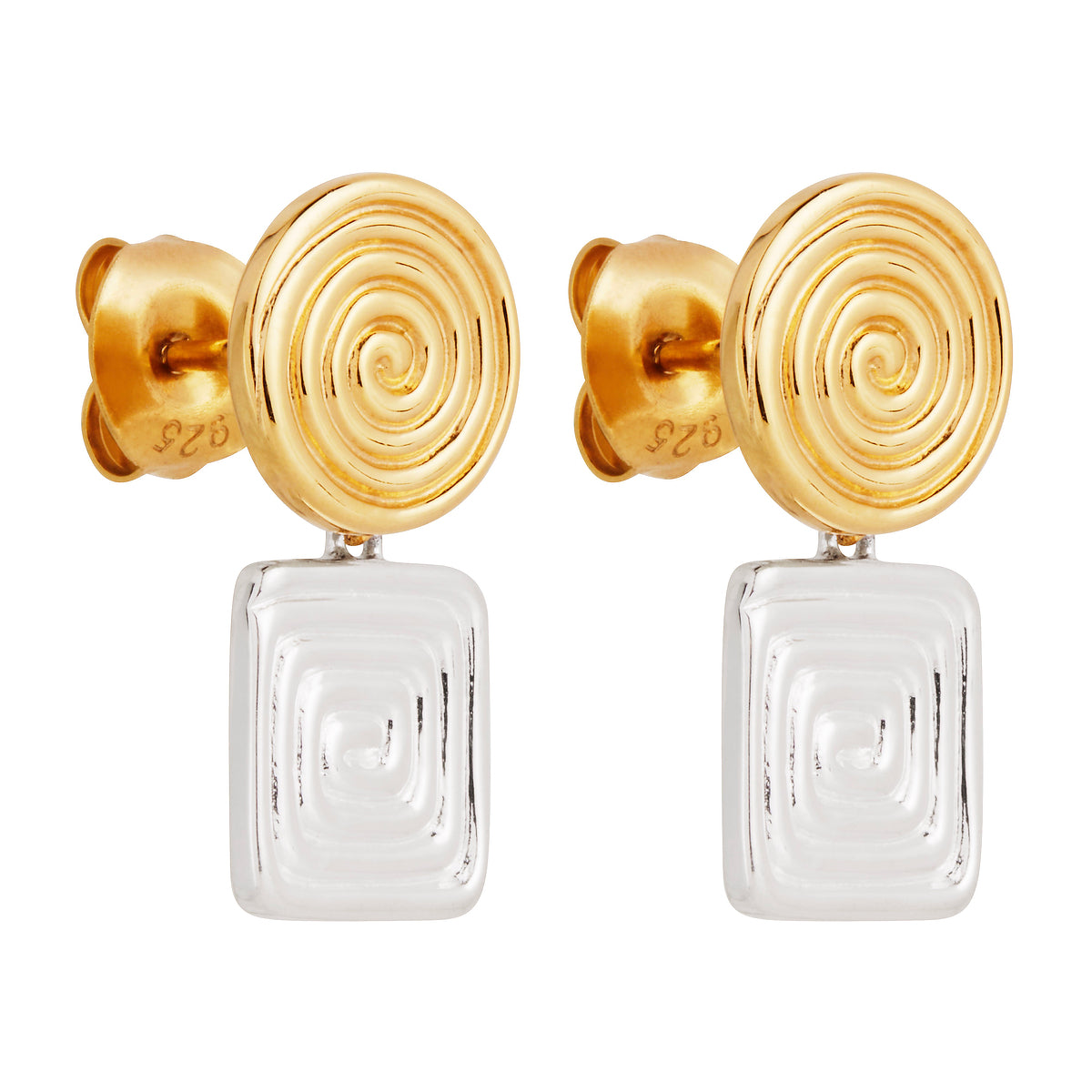 Labyrinthe Two-Tone Earrings