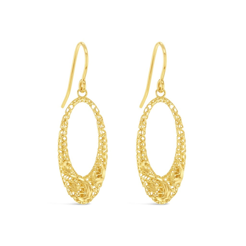 9K Oval Weave Earrings